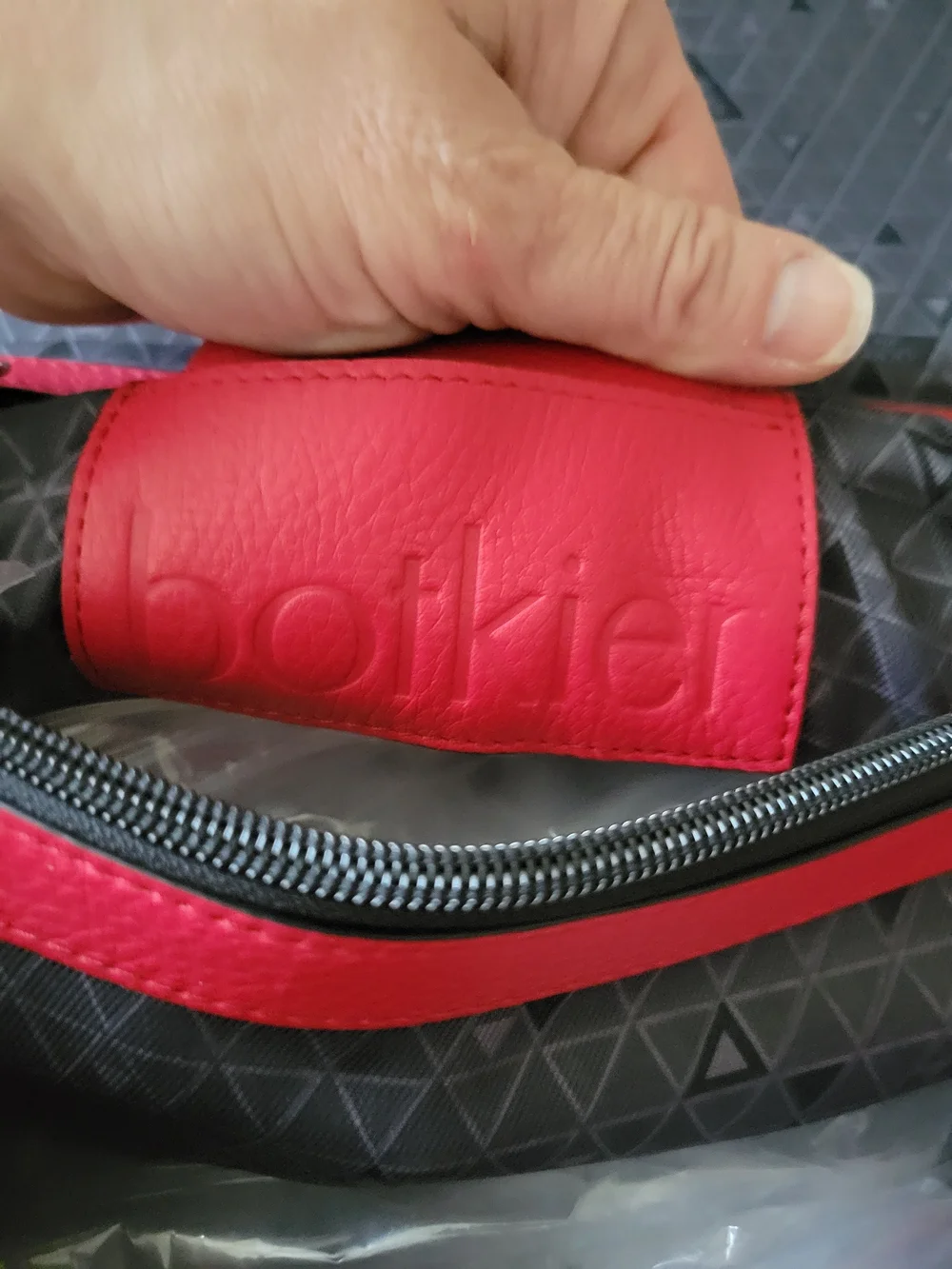 Botkier Red Leather Framed Satchel With Front Flap Closure W/Removable Crossbody